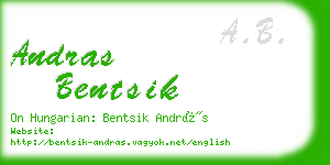 andras bentsik business card